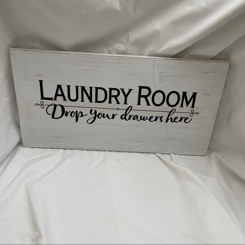 Wood Plank Laundry Room Sign